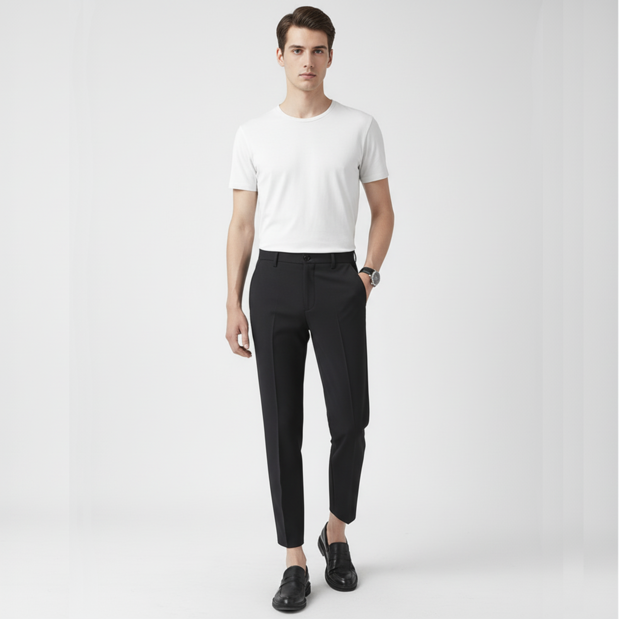 מכנסי סטרץ' מחויטים - אוגוסטו